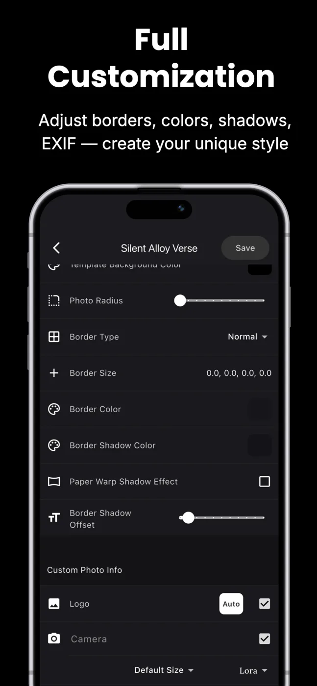 Stamio photo editing and customization interface